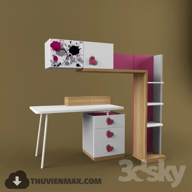 Table + Chair Childroom 3D Models – 061