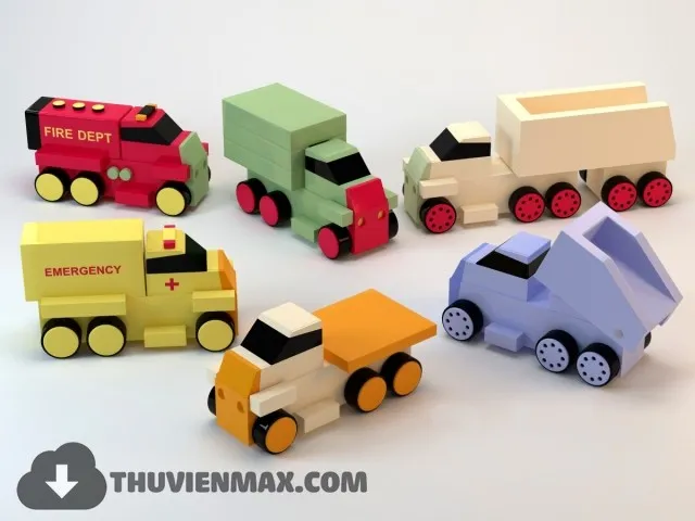 wooden truck \/ wooden trucks 3DS Max - thumbnail 3