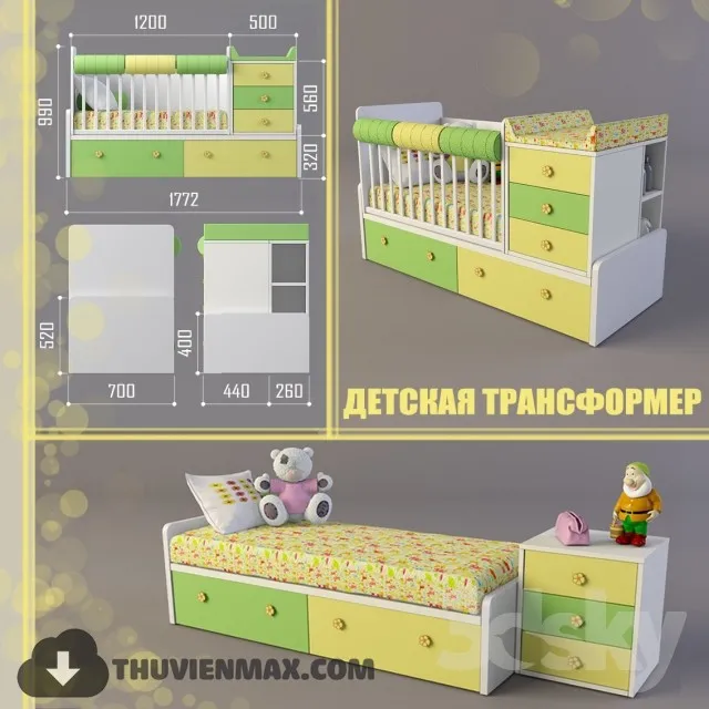 Bed Childroom 3D Models – 066
