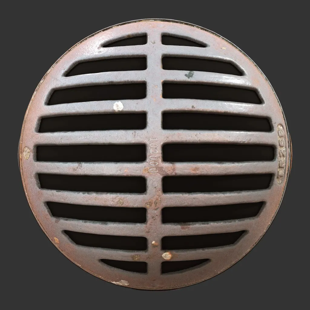 City Street Manhole Cover005_4k