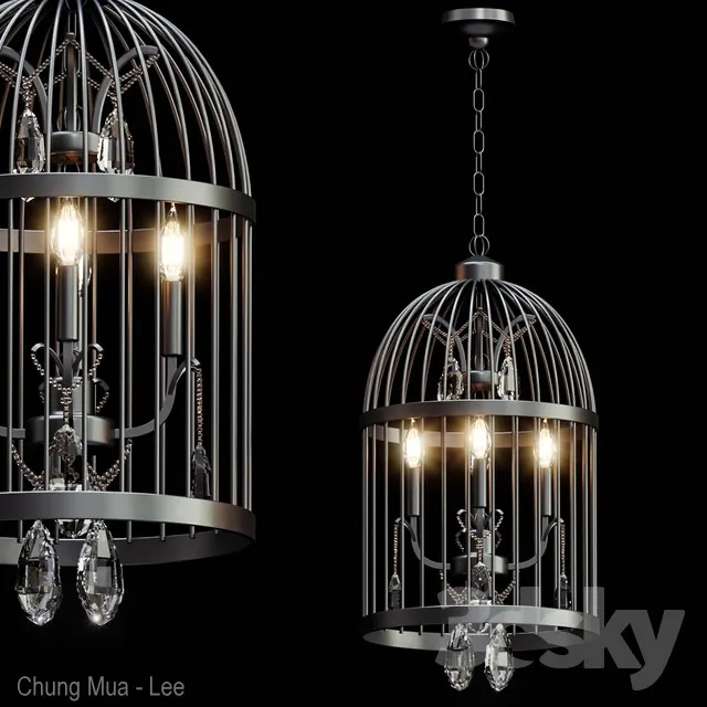 Beautiful Bird Cage Chandelier 3DS Max - thumbnail 3