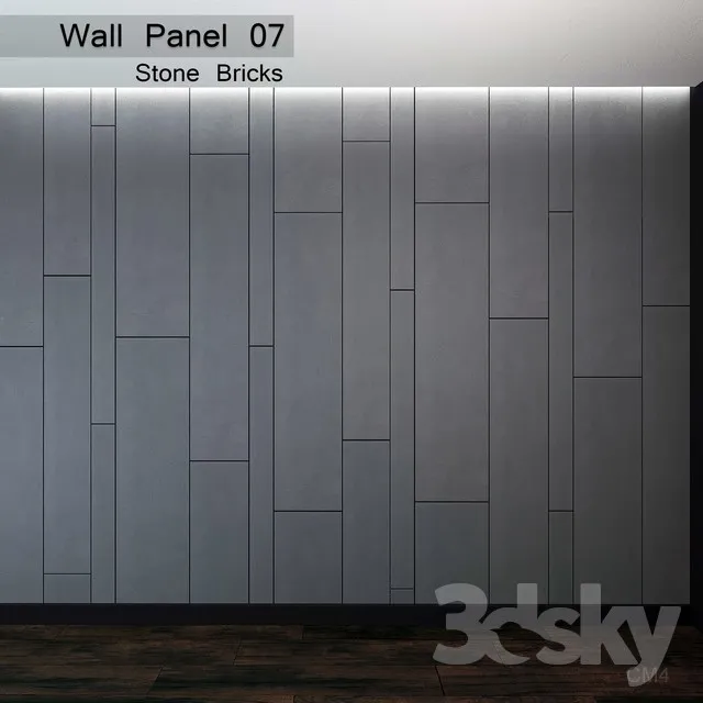 Wall Panel 07. Stone Bricks 3DS Max - thumbnail 3