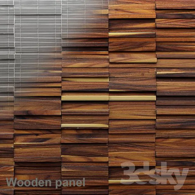 wooden planks panel 3DS Max - thumbnail 3