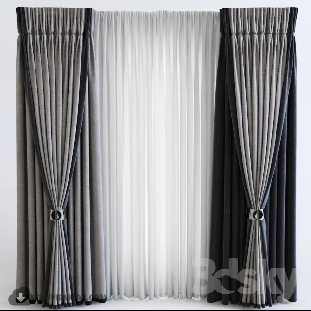 Curtains contemporary 3DS Max - thumbnail 3