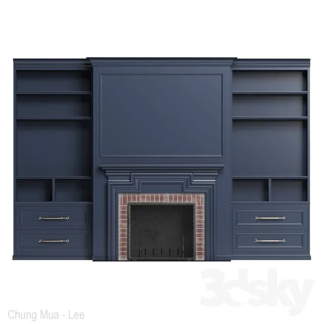 Classic fireplace 3DS Max - thumbnail 3