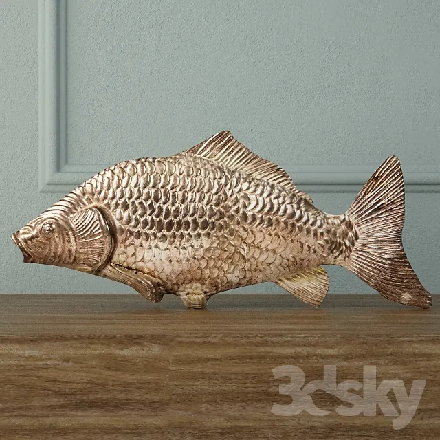 Silvered Fish Decoration 3DS Max - thumbnail 3