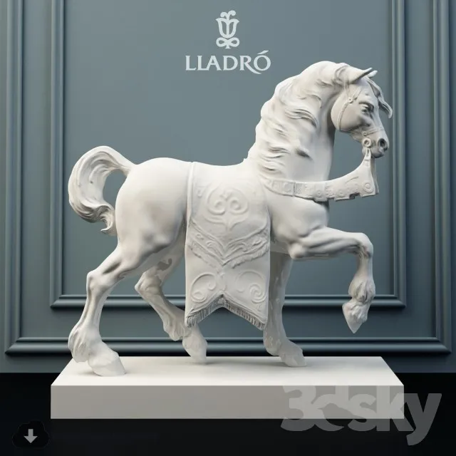 Lladro sculpture palace horse. 3DS Max - thumbnail 3