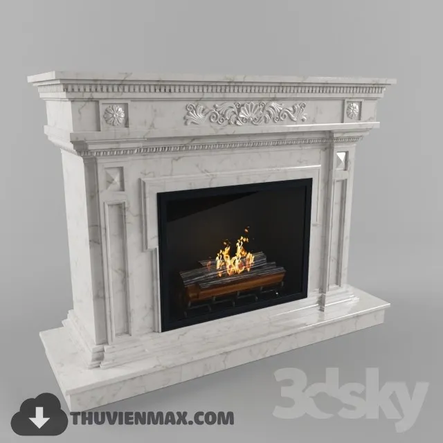 Decoration 3D Models – Fire Place & Radiator 045