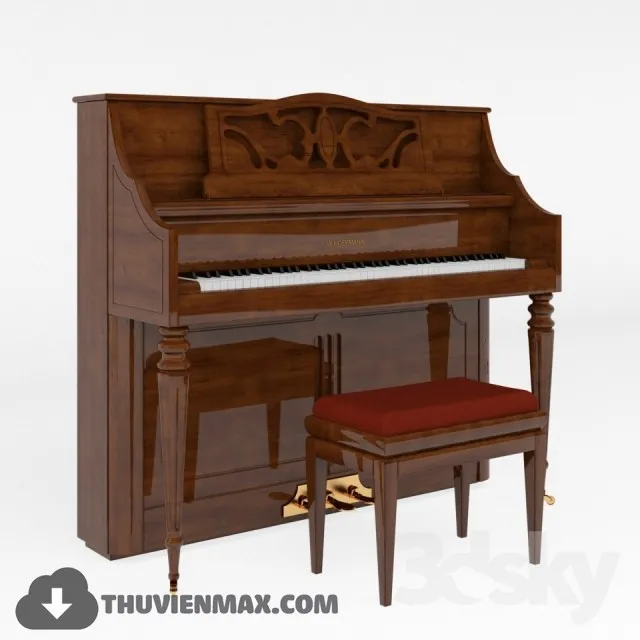 W.Hoffmann piano and piano stool Discacciatisrl 3DS Max - thumbnail 3