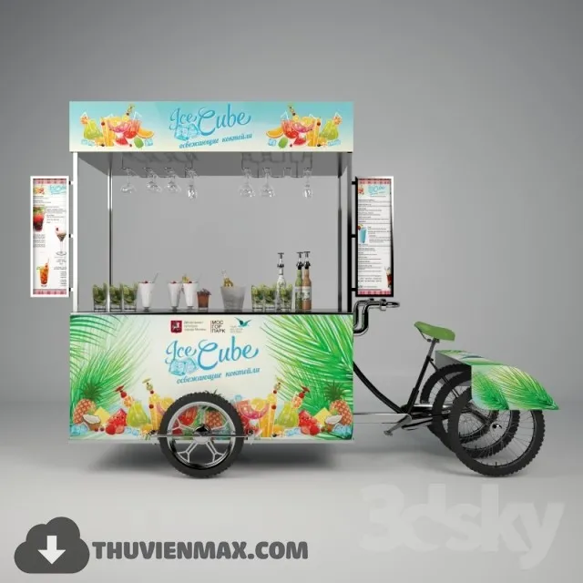 Kiosk on wheels 3DS Max - thumbnail 3