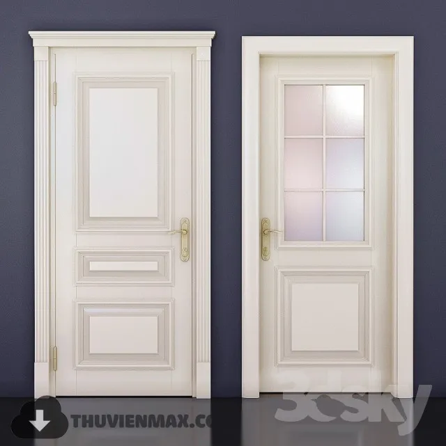 Door classic milky white lacquer 3DS Max - thumbnail 3