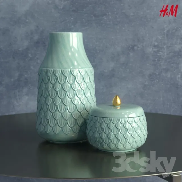 H&M Home Tall stoneware vase 3DS Max - thumbnail 3