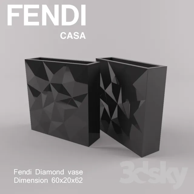 Fendi Diamond Vase 3DS Max - thumbnail 3