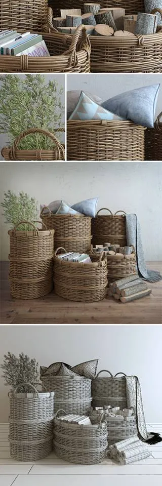 Basket with handles 3DS Max - thumbnail 3
