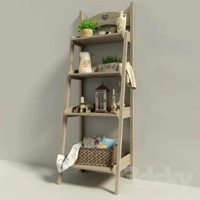 shelving in the style of "Provence" # 2 3DS Max - thumbnail 3