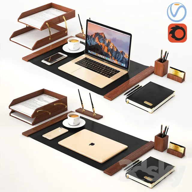 Classic Workplace with MacBook 3DS Max - thumbnail 3