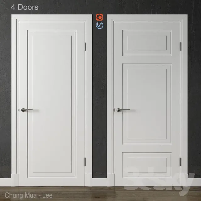 Doors Academy NewYork 4 doors 3DS Max - thumbnail 3
