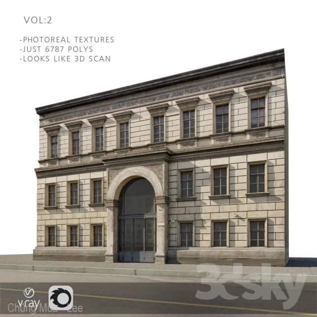 Fotorealny facade for bekgraund vol: 2 3DS Max - thumbnail 3