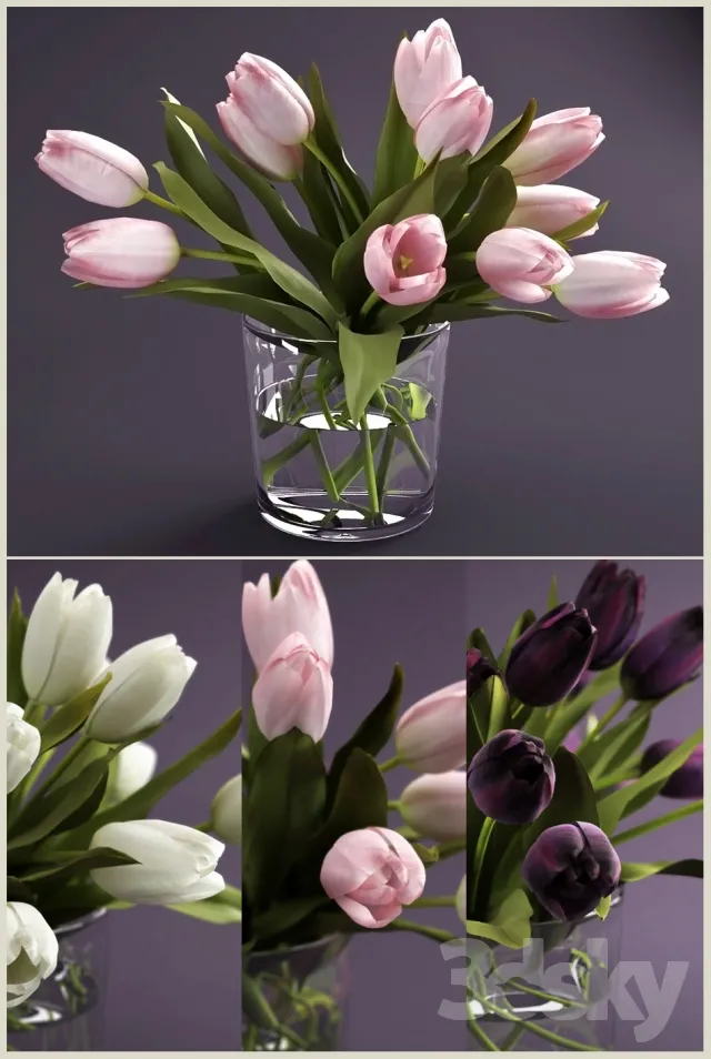 Bouquet of tulips 3DS Max - thumbnail 3