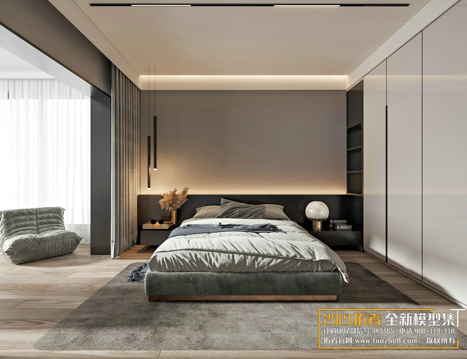 EXTENSION 2021 – 2. BEDROOM – 1.MODERN STYLES – 134 – CORONA