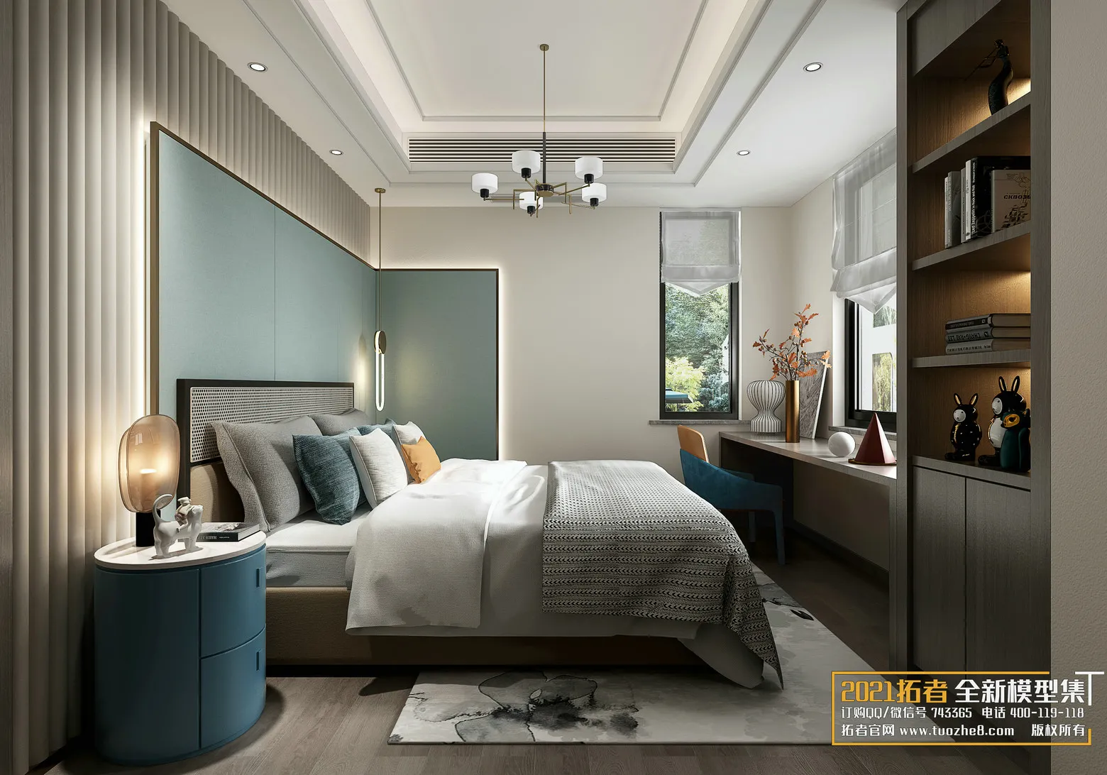 EXTENSION 2021 – 2. BEDROOM – 2.CHINESE STYLES – 23vr – VRAY