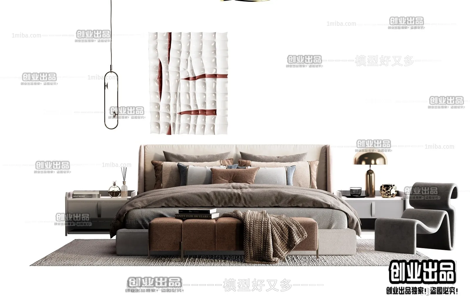 BED – B32 – FURNITURE 3D MODELS 2022 (VRAY)