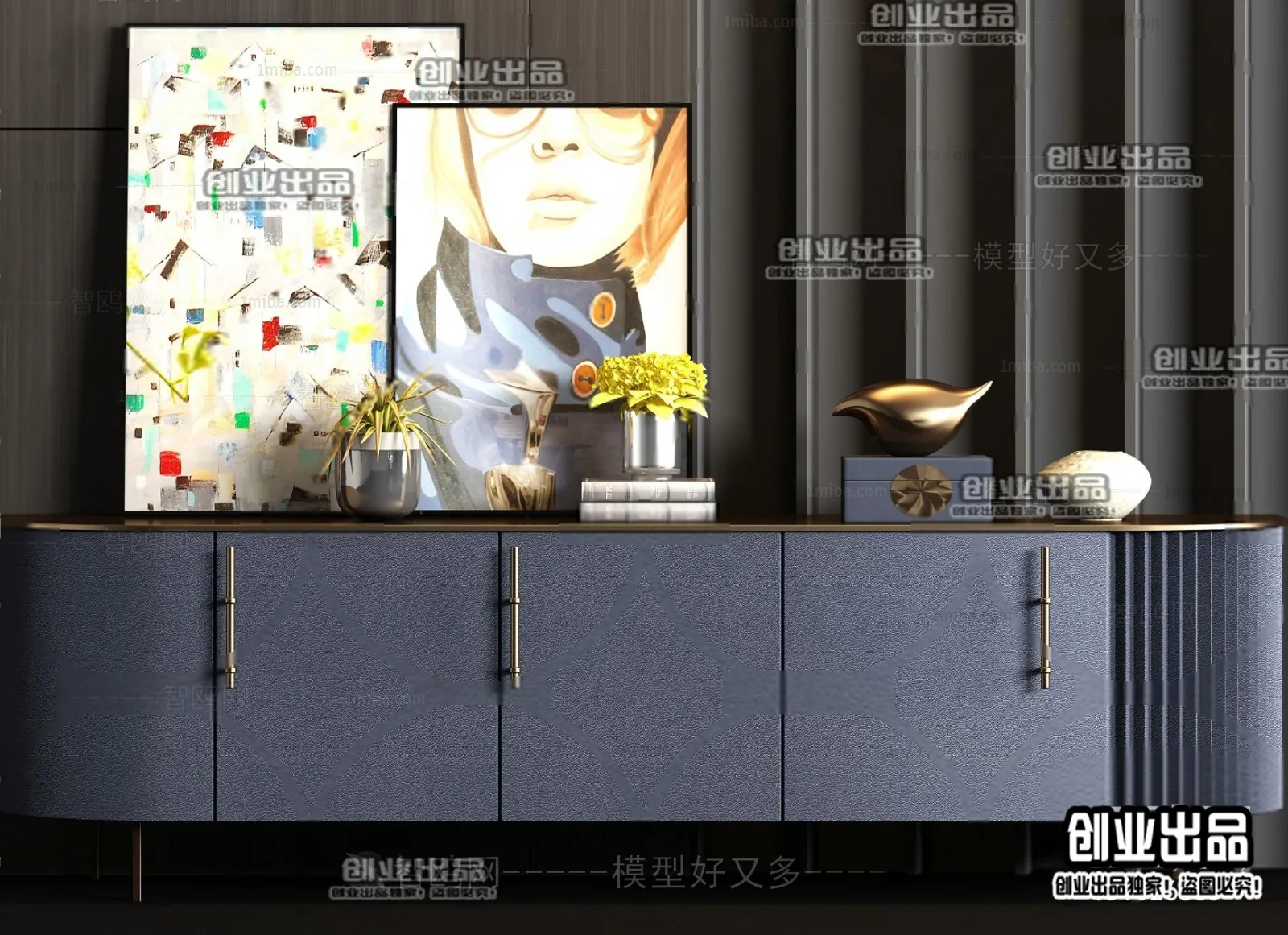 CABINET TV – A105 – FURNITURE 3D MODELS 2022 (VRAY)