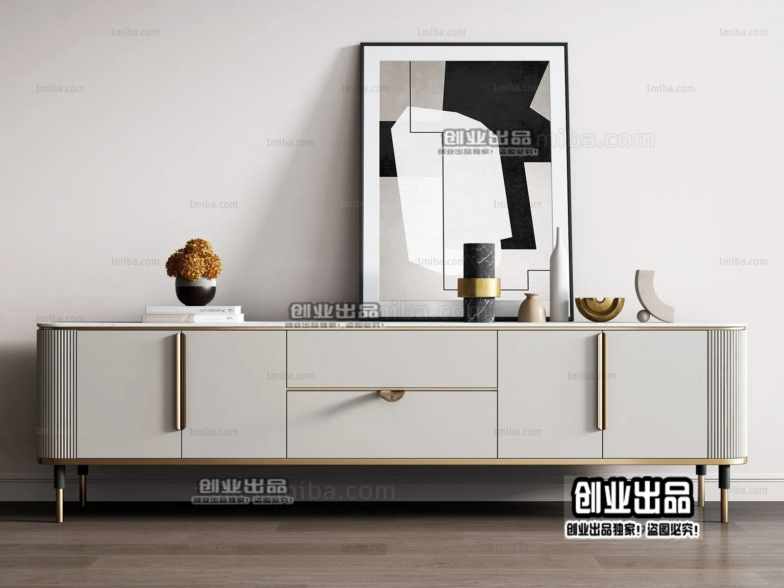 CABINET TV – A34 – FURNITURE 3D MODELS 2022 (VRAY)