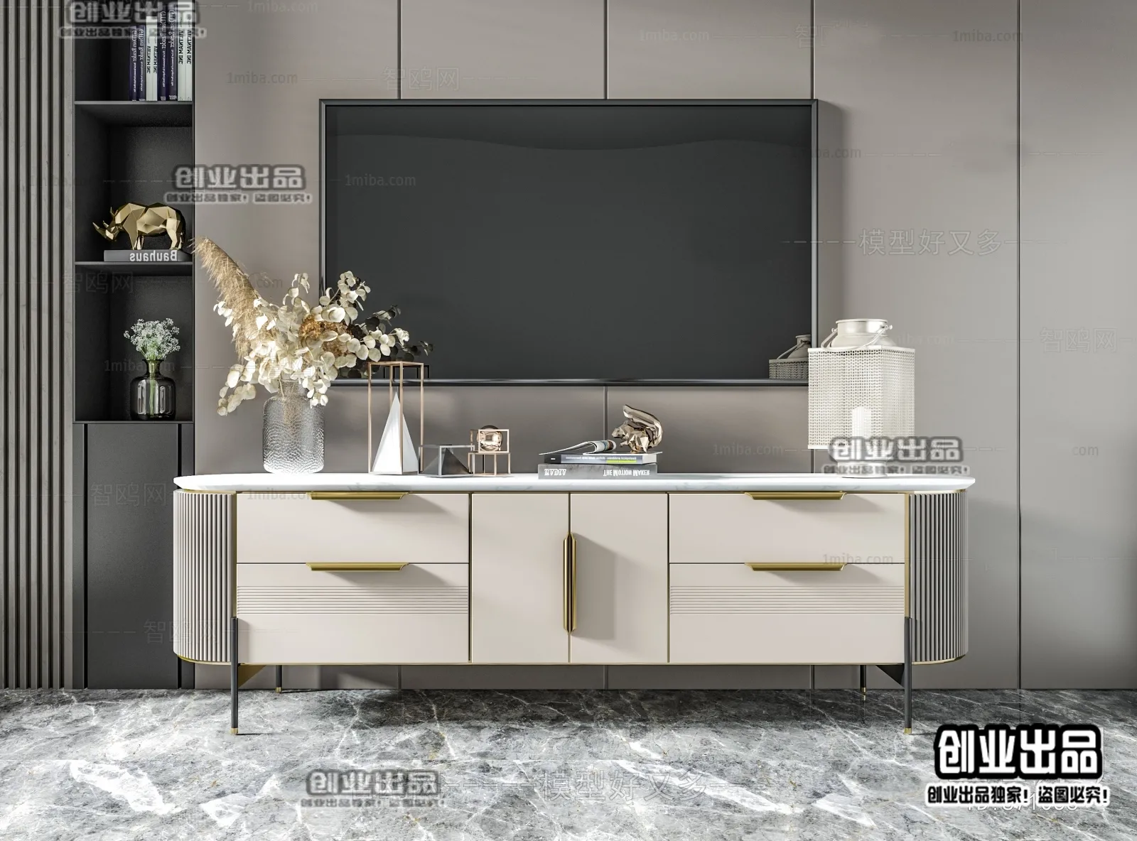 CABINET TV – A62 – FURNITURE 3D MODELS 2022 (VRAY)