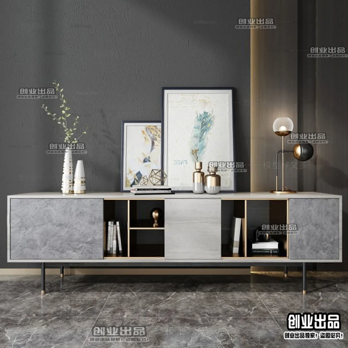 CABINET TV – A66 – FURNITURE 3D MODELS 2022 (VRAY)