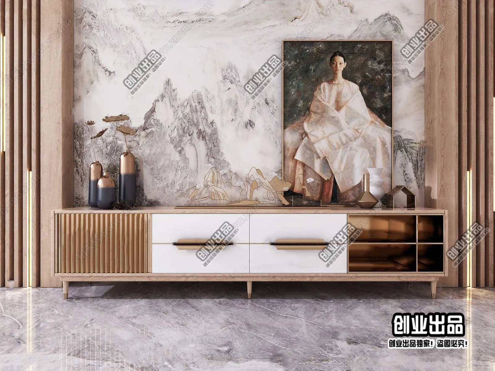 CABINET TV – A71 – FURNITURE 3D MODELS 2022 (VRAY)