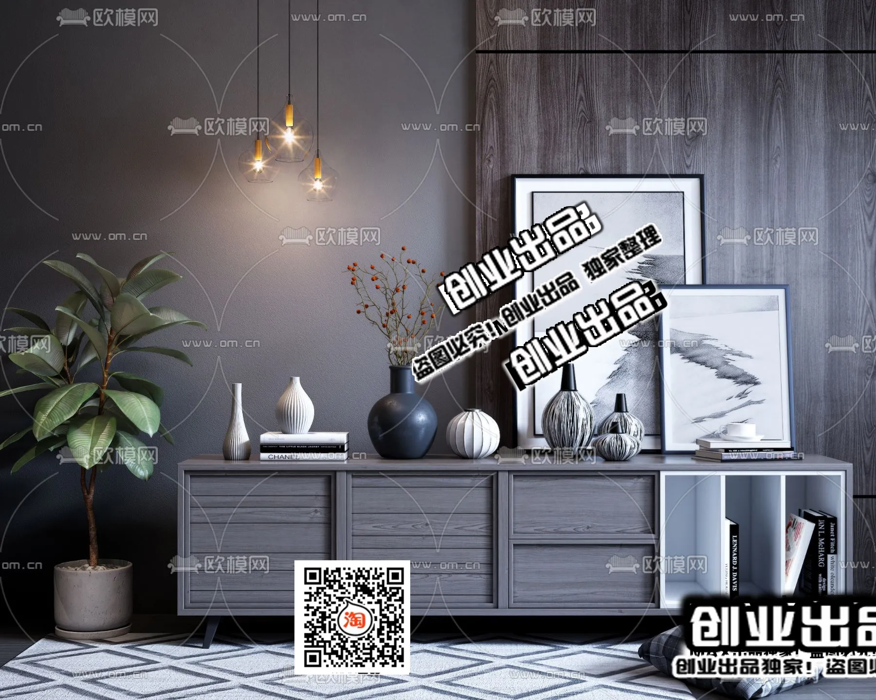 CABINET TV – B10 – FURNITURE 3D MODELS 2022 (VRAY)