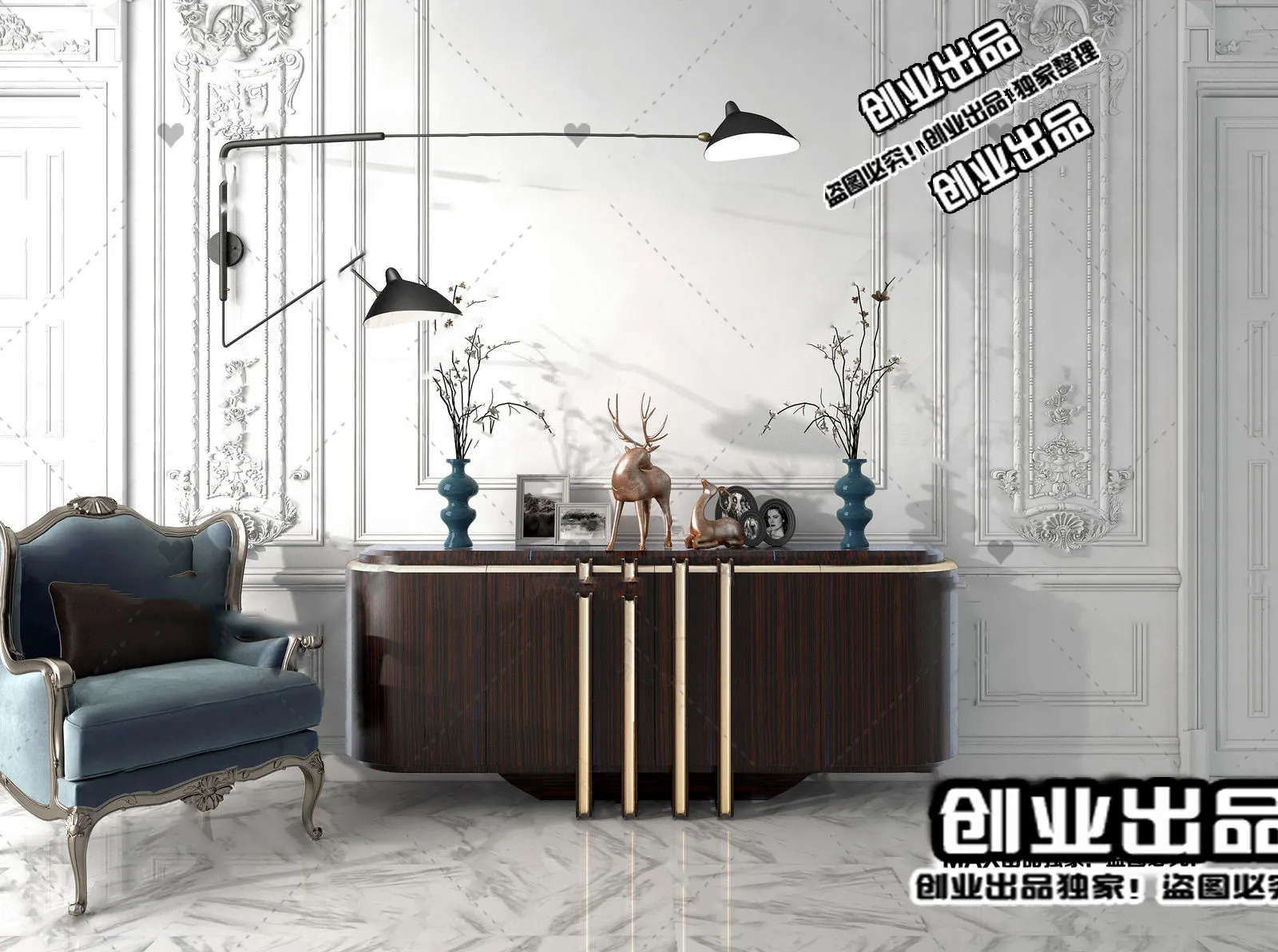 CABINET TV – B101 – FURNITURE 3D MODELS 2022 (VRAY)