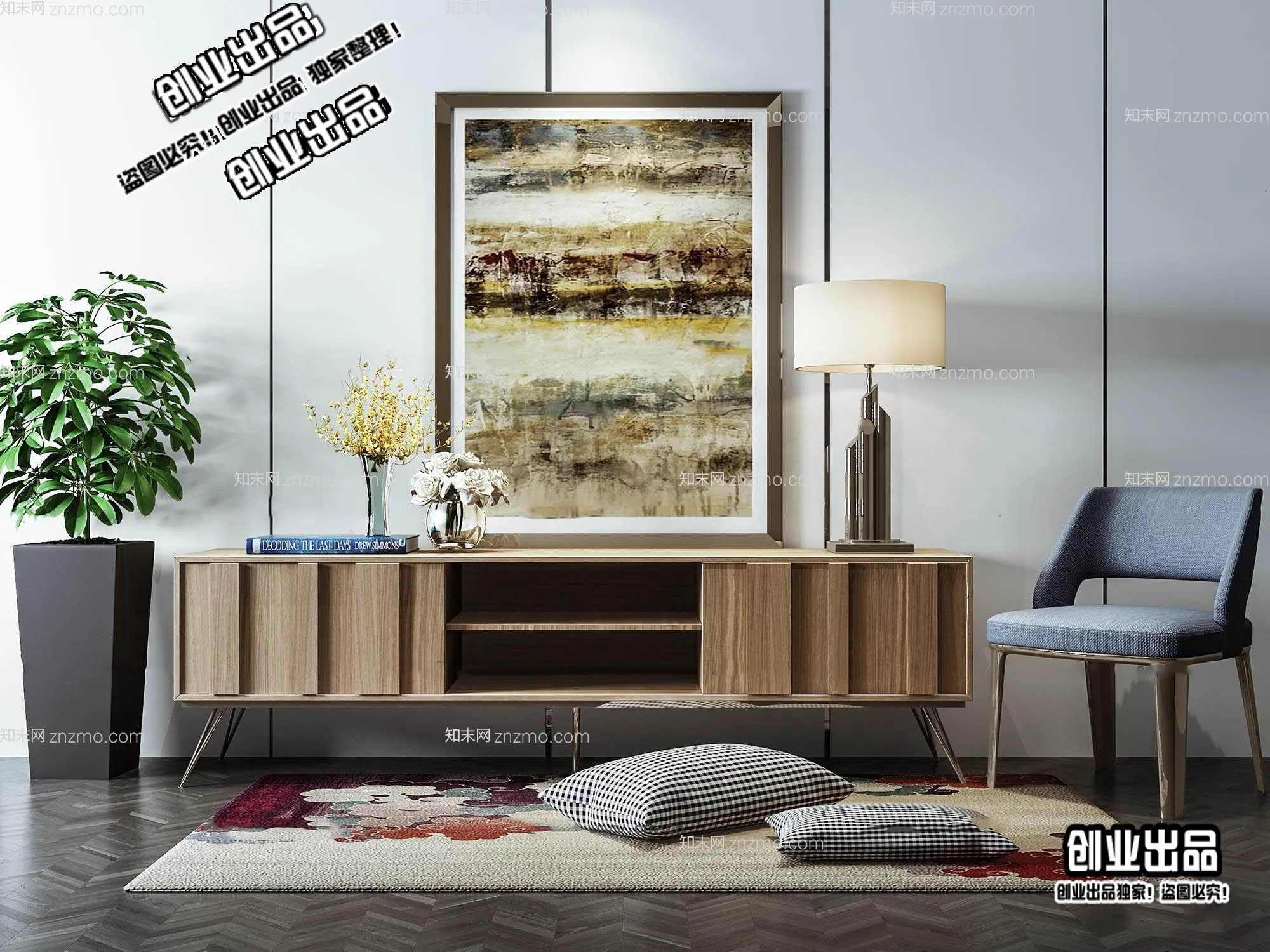 CABINET TV – B59 – FURNITURE 3D MODELS 2022 (VRAY)