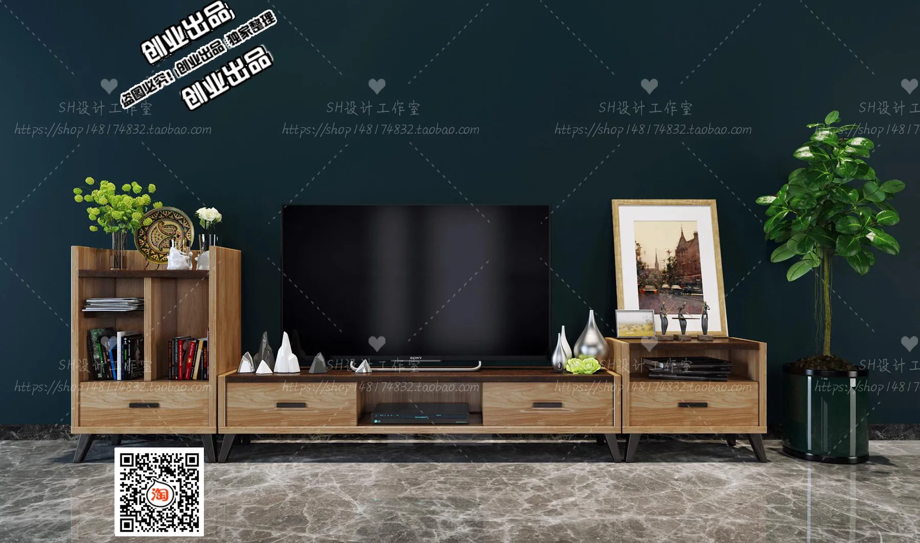 CABINET TV – B82 – FURNITURE 3D MODELS 2022 (VRAY)