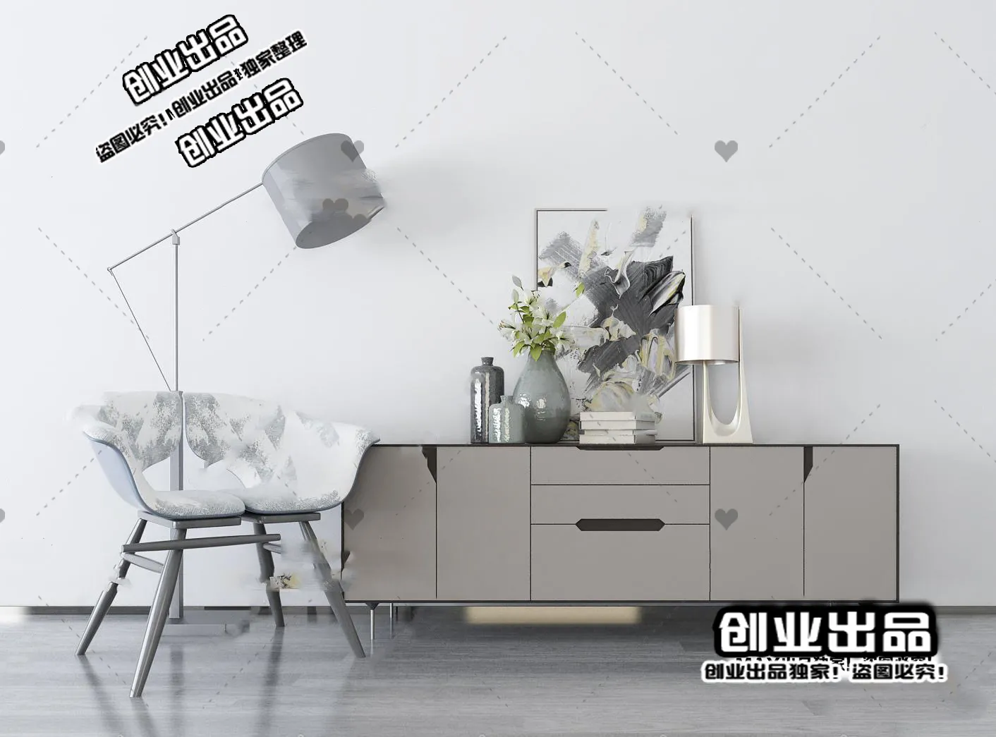 CABINET TV – B87 – FURNITURE 3D MODELS 2022 (VRAY)