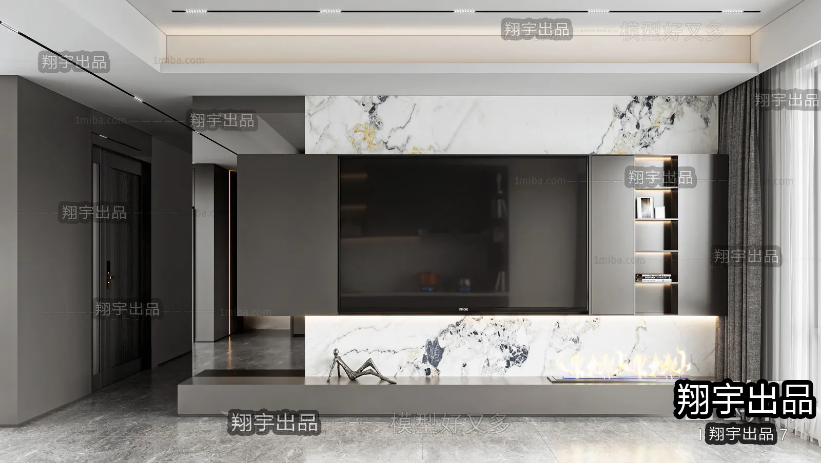 WALL TV – A4 – FURNITURE 3D MODELS 2022 (VRAY)