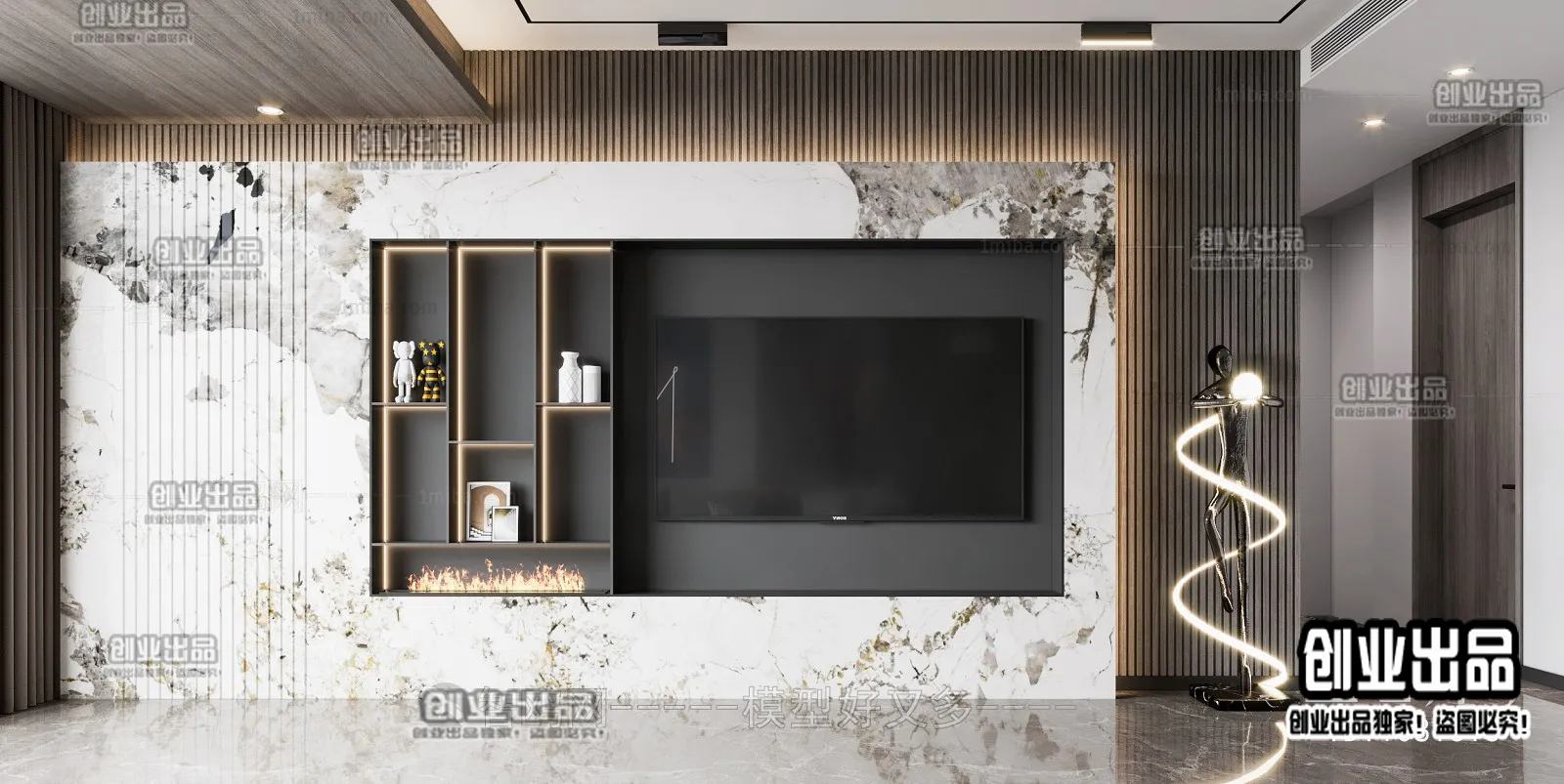 WALL TV – B7 – FURNITURE 3D MODELS 2022 (VRAY)