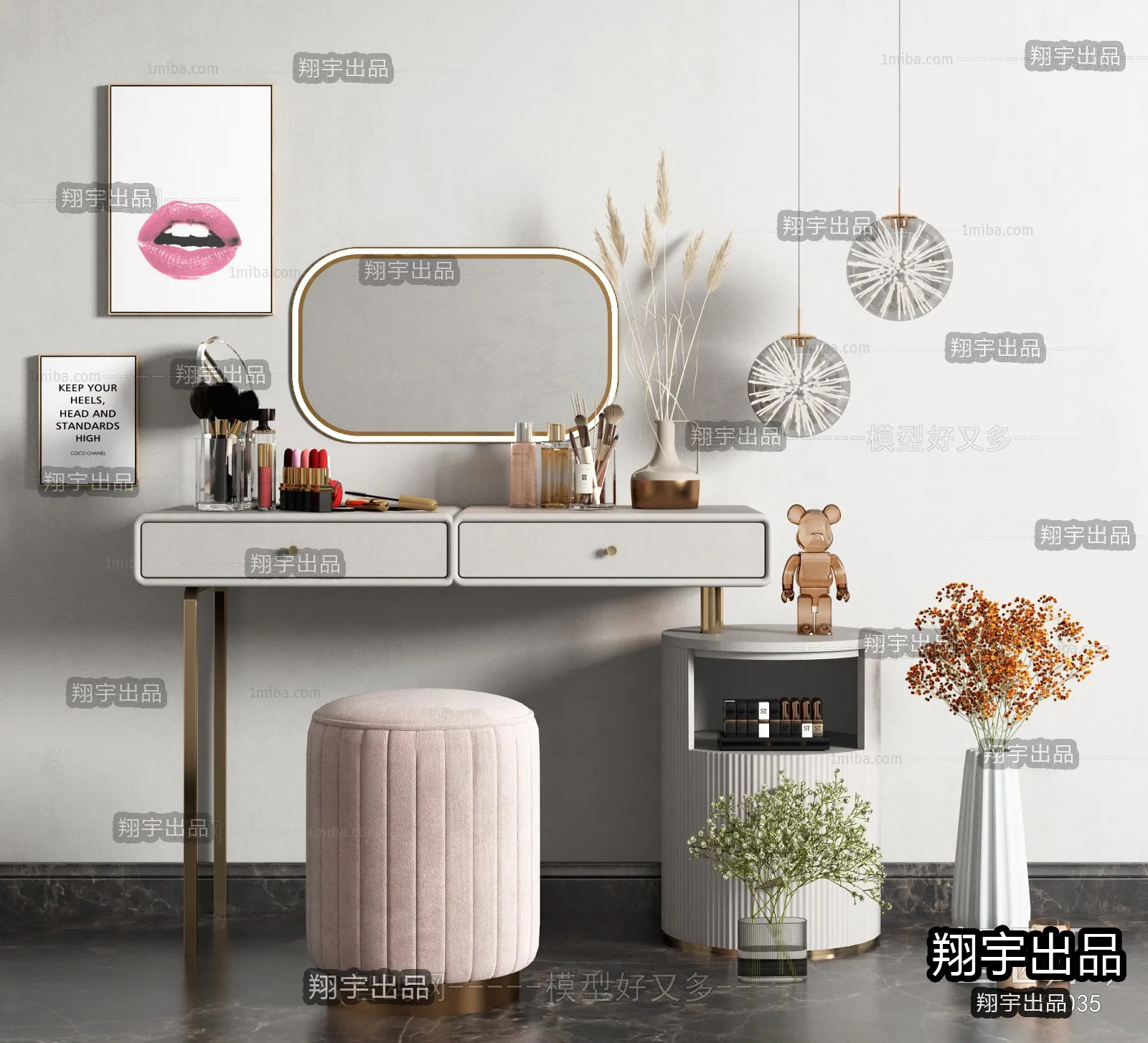 DRESSING TABLE – A4 – FURNITURE 3D MODELS 2022 (VRAY)