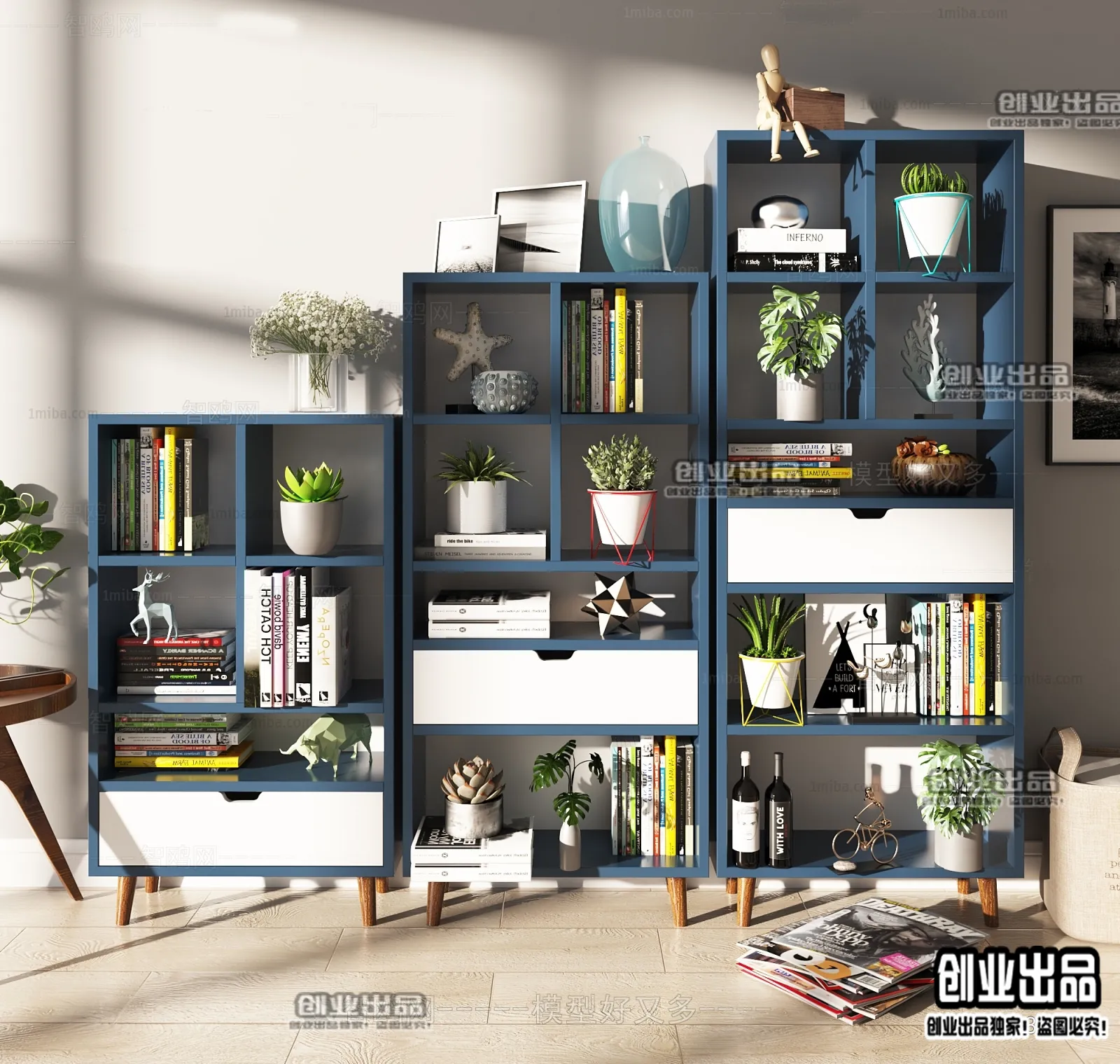 BOOK CASE – B107 – FURNITURE 3D MODELS 2022 (VRAY)