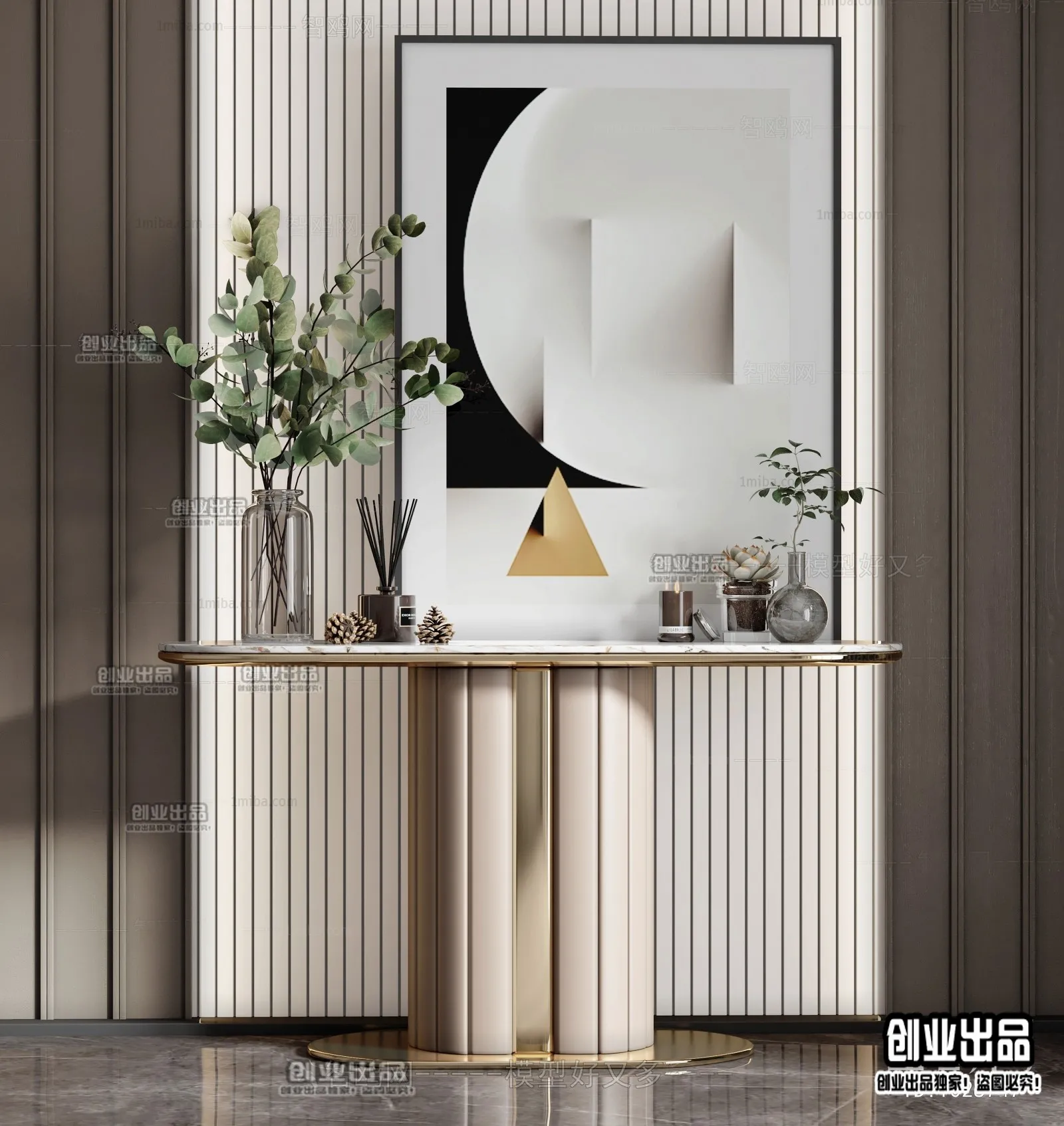 CONSOLE TABLE – 3 – FURNITURE 3D MODELS 2022 (VRAY)