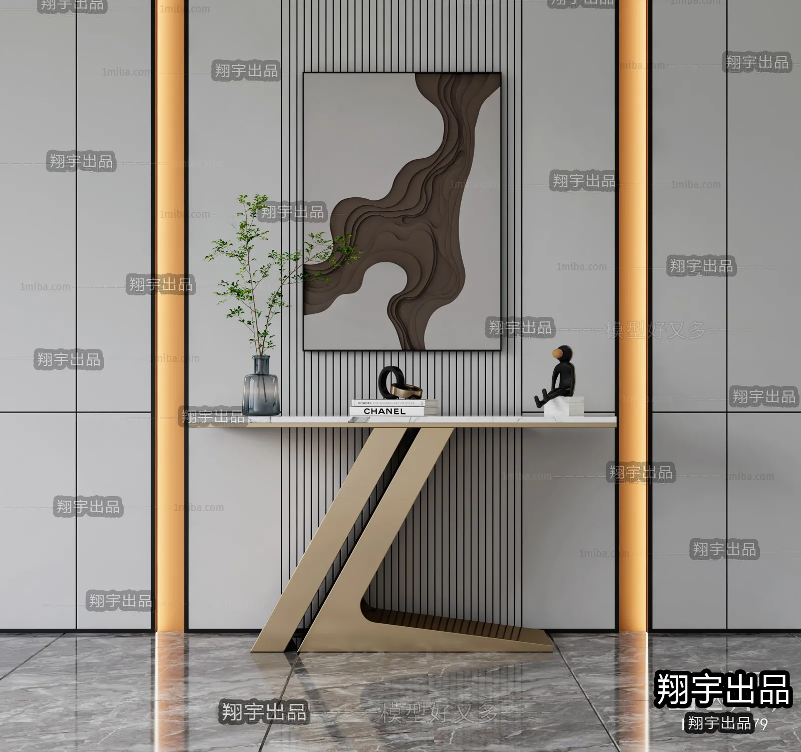 CONSOLE TABLE – 39 – FURNITURE 3D MODELS 2022 (VRAY)