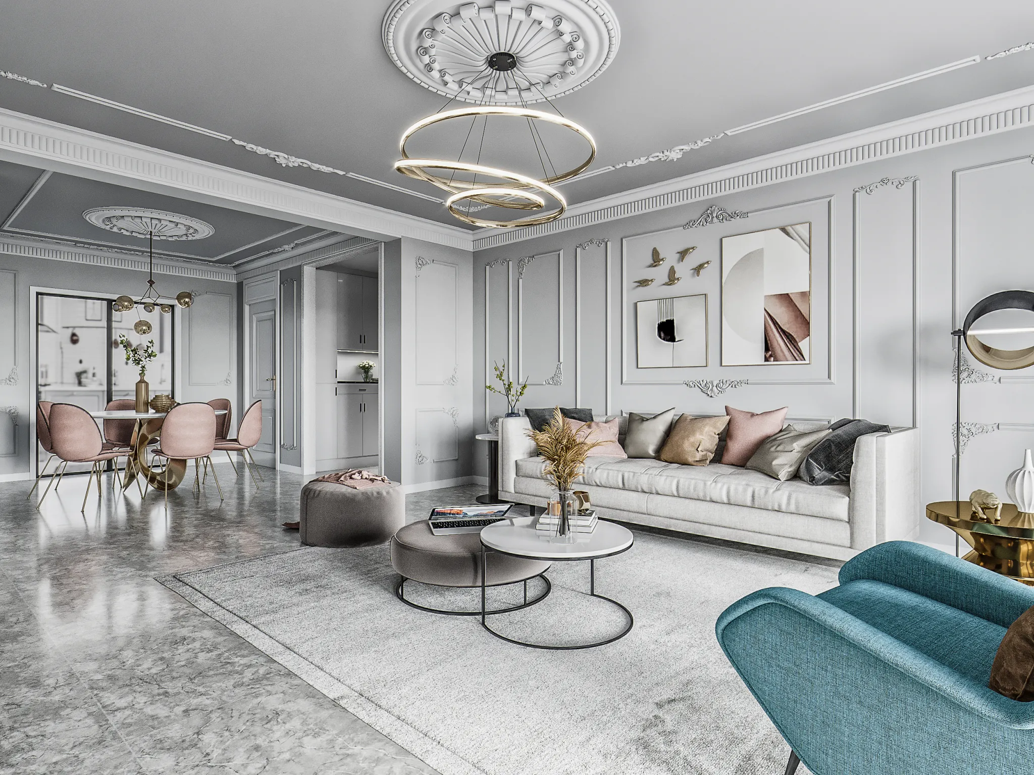 FULL SCENE 3DS MAX – CORONA RENDER – LIVING ROOM – 060