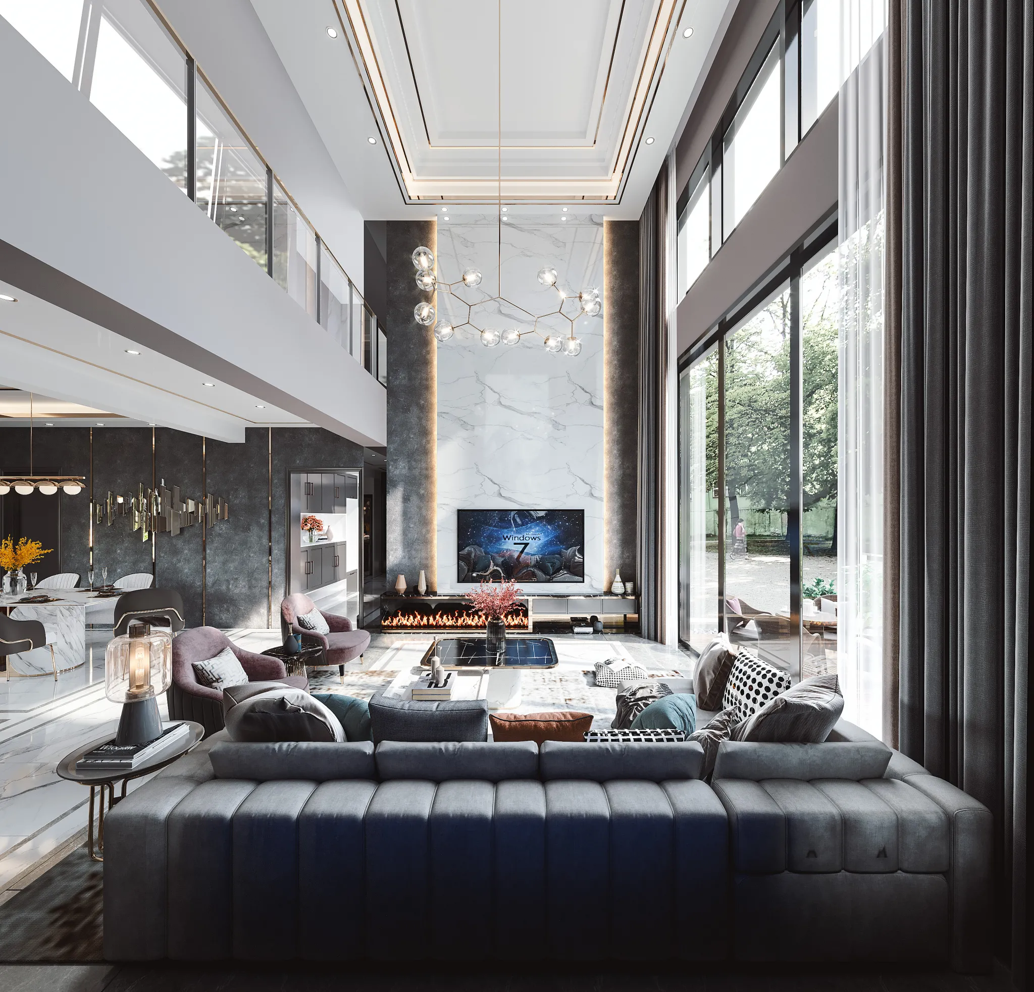 FULL SCENE 3DS MAX – CORONA RENDER – LIVING ROOM – 085