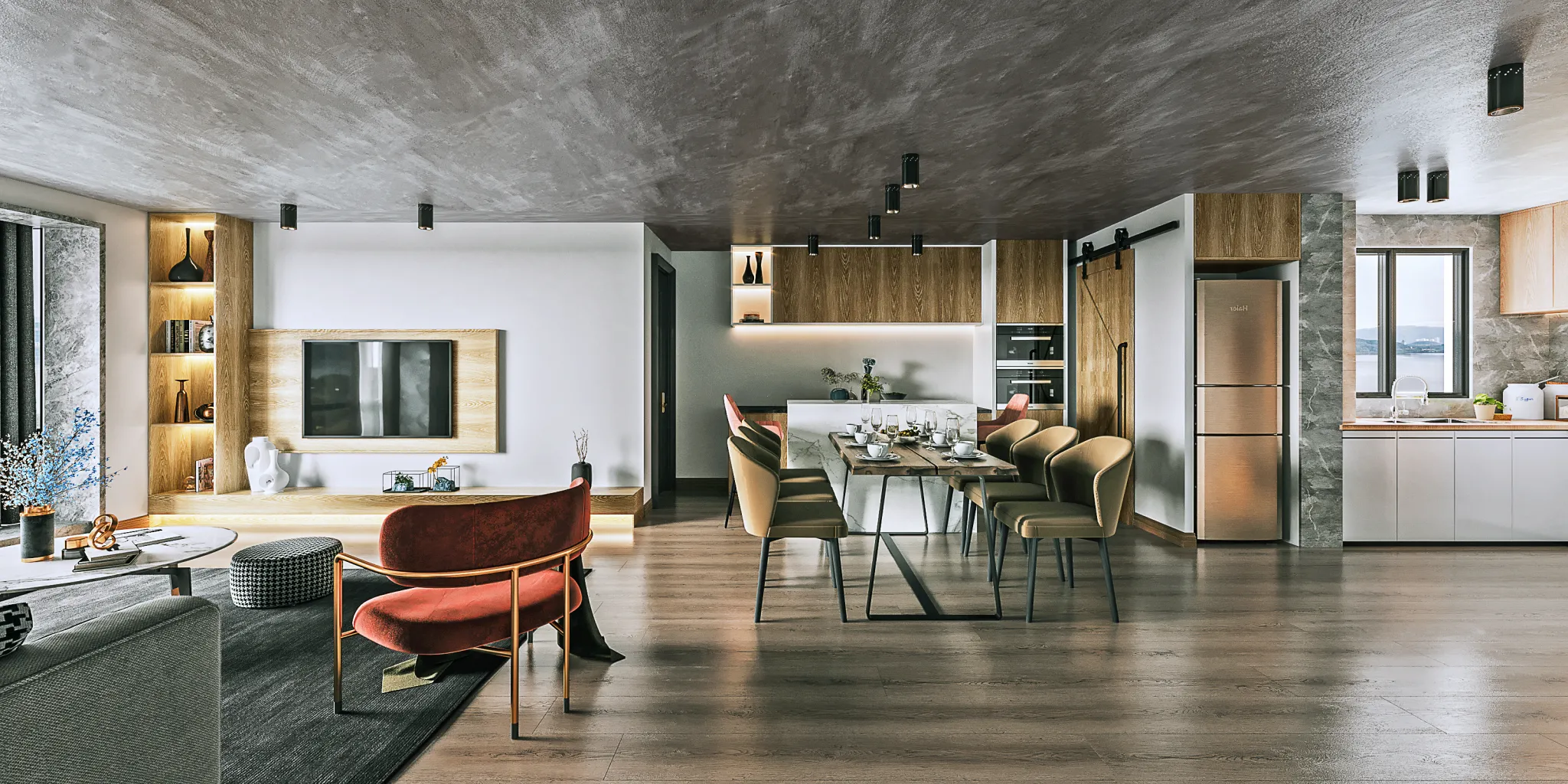 FULL SCENE 3DS MAX – CORONA RENDER – LIVING ROOM – 095