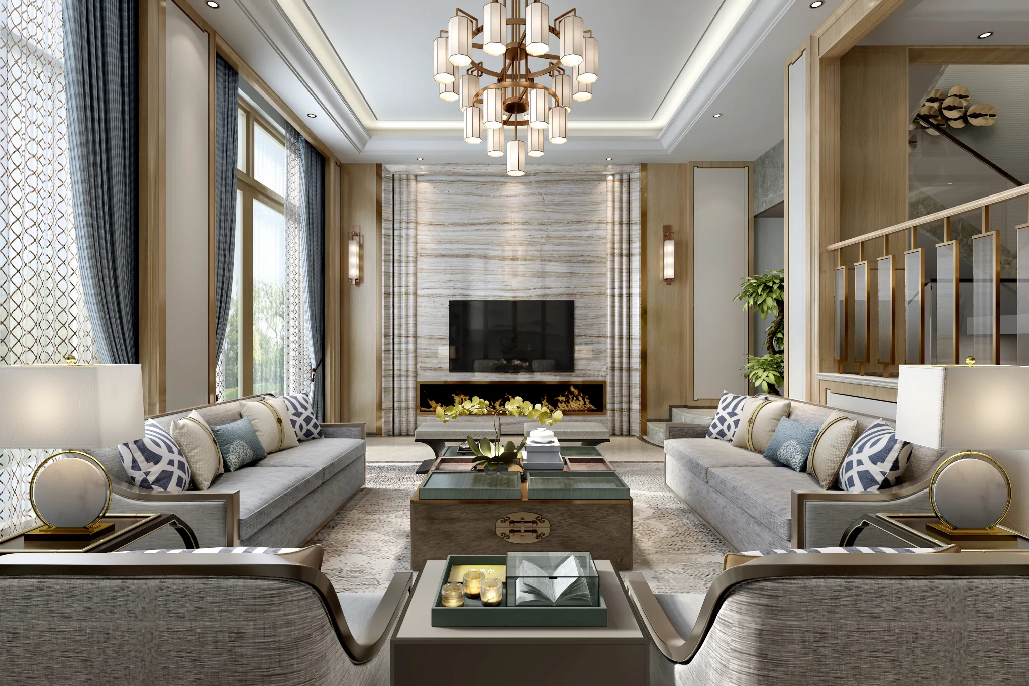 DESMOD INTERIOR 2021 (VRAY) – 4. LIVING ROOM – CHINESE – 005