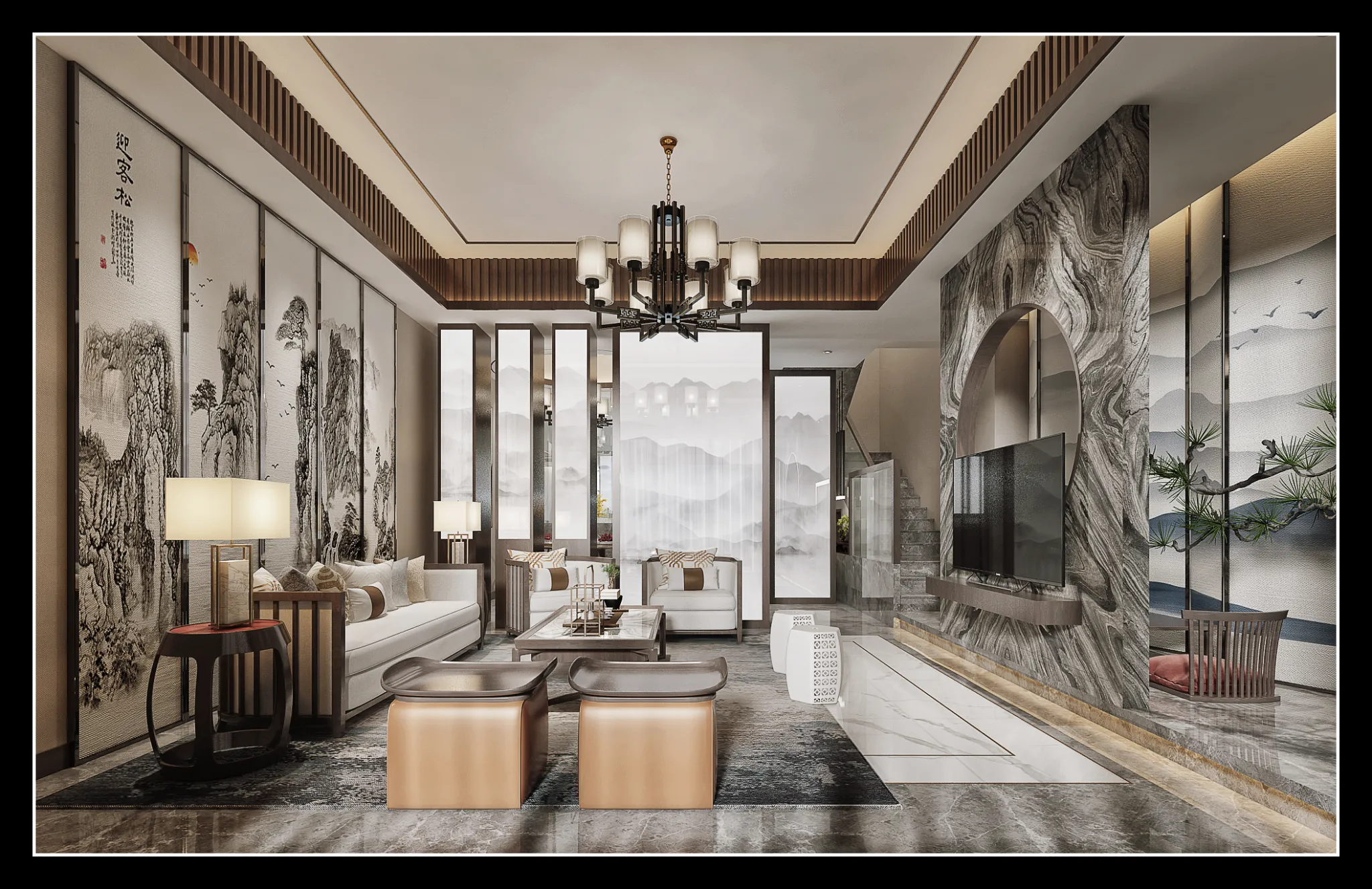 DESMOD INTERIOR 2021 (VRAY) – 4. LIVING ROOM – CHINESE – 084