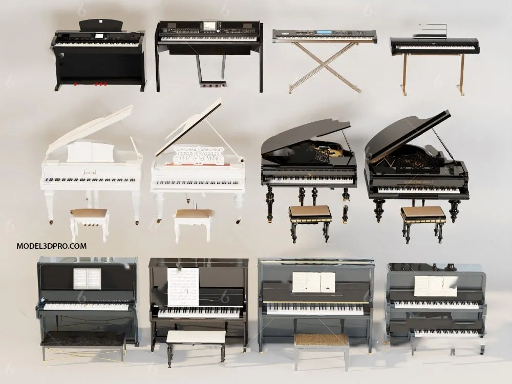 3ds Max Files – Model – 32 – Piano Model – 1 – Piano Model by Minh Nguyen
