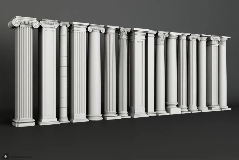 3ds Max Files – Model – 41 – Classic Colums Model – 1 – Classic Columns Model by Huy Hieu Lee