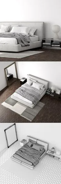 3ds Max Files – Model – 5 – Bed Model – 5 – Bed-Model-215-By-Leo-Nguyen